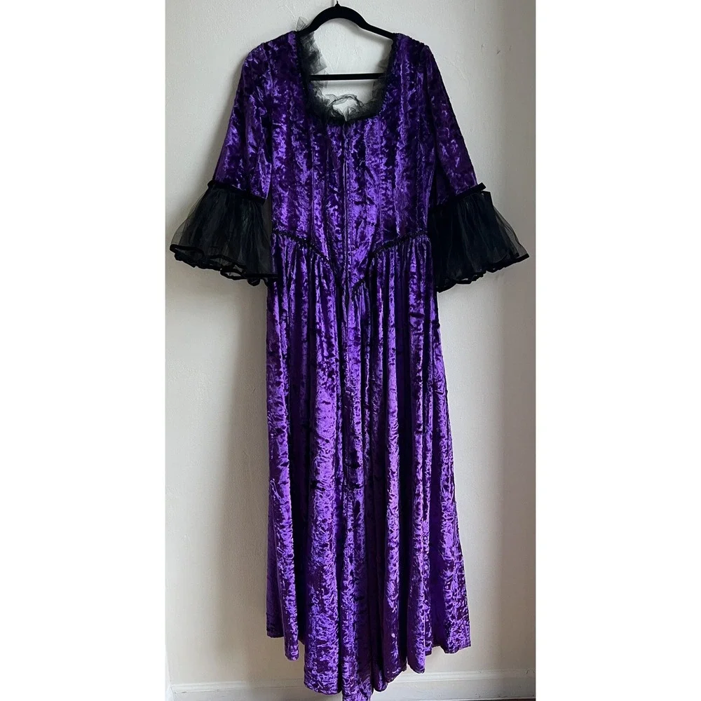 Jeannie Nitro Vintage Purple Velvet Gown Witchy Dress Size Large - Picture 5 of 10